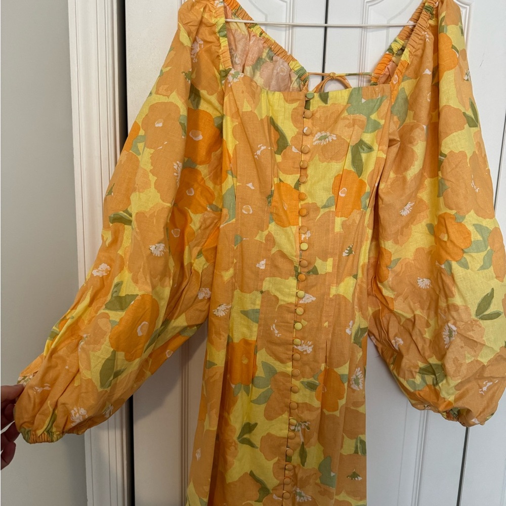 Sabo Skirt Floral Yellow and Orange Dress